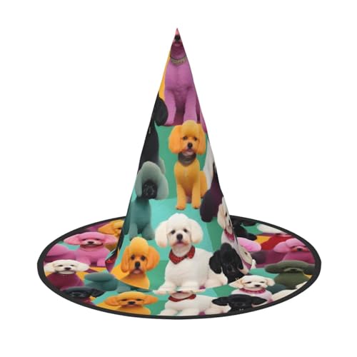 Longzehao Pudel Hunde Druck Halloween Kostüm Hexenhut Erwachsene Cosplay Karneval Party Kostüm Zubehör Longzehao Pudel Hunde Druck Halloween Kostüm Hexenhut Erwachsene Cosplay Karneval Party Kostüm Zubehör von Longzehao