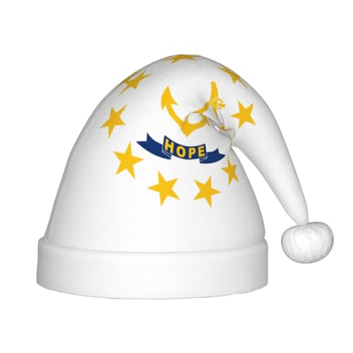 Longzehao Rhode Island State Flag Print Weihnachtsmütze für Kinder mit Plüschfell, Weihnachtsmütze für Neujahrsparty Longzehao Rhode Island State Flag Print Weihnachtsmütze für Kinder mit Plüschfell, Weihnachtsmütze für Neujahrsparty von Longzehao