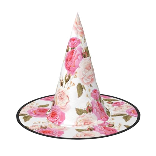 Longzehao Rosenblüten-Druck, Halloween-Kostüm, Hexenhut, Erwachsene, Cosplay, Karneval, Party, Kostümzubehör, Schwarz, 1 von Longzehao
