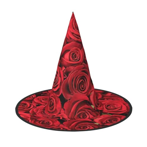 Longzehao Rote Rose Druck Halloween Kostüm Hexenhut Erwachsene Cosplay Karneval Party Kostüm Zubehör Longzehao Rote Rose Druck Halloween Kostüm Hexenhut Erwachsene Cosplay Karneval Party Kostüm Zubehör von Longzehao