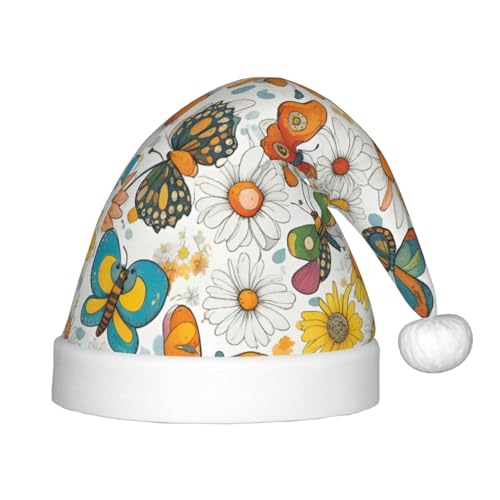 Longzehao Schmetterling Gänseblümchen Print Weihnachtsmützen für Kinder mit Plüschfell, Weihnachtsmützen für Neujahrsparty Supplies Longzehao Schmetterling Gänseblümchen Print Weihnachtsmützen für Kinder mit Plüschfell, Weihnachtsmützen für Neujahrsparty Supplies von Longzehao