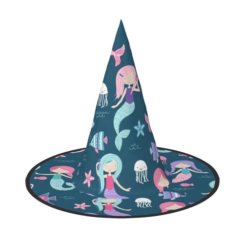 Longzehao Schöne Meerjungfrau Druck Halloween Kostüm Hexenhut Erwachsene Cosplay Karneval Party Kostüm Zubehör Longzehao Schöne Meerjungfrau Druck Halloween Kostüm Hexenhut Erwachsene Cosplay Karneval Party Kostüm Zubehör von Longzehao