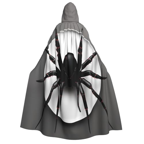 Longzehao Schwarzer Kapuzenumhang für Erwachsene, mit Spinnendruck, Dekoration, Cosplay-Kostüme, Halloween-Kapuzenmantel Longzehao Schwarzer Kapuzenumhang für Erwachsene, mit Spinnendruck, Dekoration, Cosplay-Kostüme, Halloween-Kapuzenmantel von Longzehao