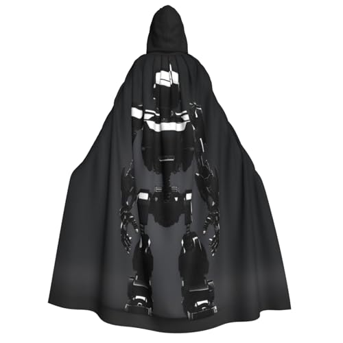 Longzehao Schwarzer Kapuzenumhang mit Roboteraufdruck, Unisex, Dekoration, Cosplay-Kostüme, Halloween-Kapuzenmantel Longzehao Schwarzer Kapuzenumhang mit Roboteraufdruck, Unisex, Dekoration, Cosplay-Kostüme, Halloween-Kapuzenmantel von Longzehao