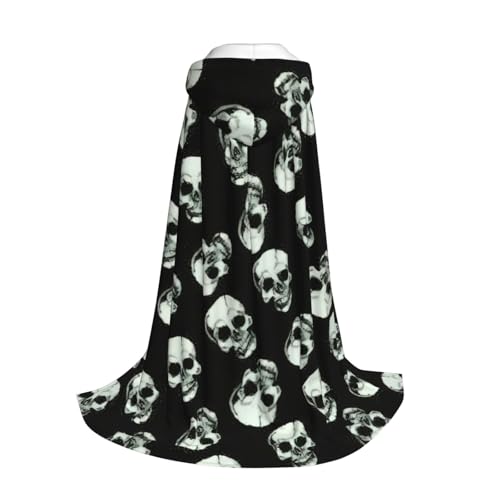 Longzehao Schwarzer Totenkopf-Aufdruck, Kapuzenumhang für Kinder mit Halloween, Weihnachten, Cosplay, Kapuzenumhang Kostüm Longzehao Schwarzer Totenkopf-Aufdruck, Kapuzenumhang für Kinder mit Halloween, Weihnachten, Cosplay, Kapuzenumhang Kostüm von Longzehao
