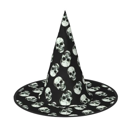 Longzehao Schwarzer Totenkopf-Druck, Halloween-Kostüm, Hexenhut, Erwachsene, Cosplay, Karneval, Party, Kostümzubehör Longzehao Schwarzer Totenkopf-Druck, Halloween-Kostüm, Hexenhut, Erwachsene, Cosplay, Karneval, Party, Kostümzubehör von Longzehao