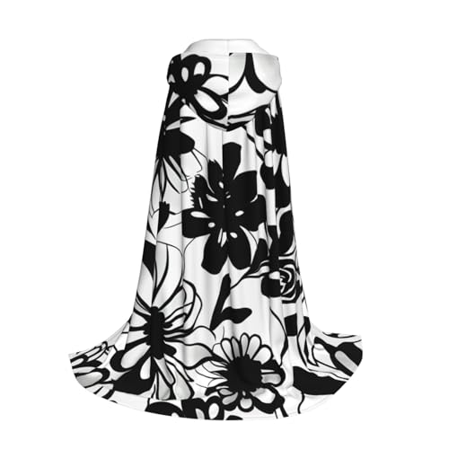 Longzehao Schwarzer und weißer Blumendruck, Kapuzenumhang für Kinder mit Halloween, Weihnachten, Cosplay, Kapuzenumhang Kostüm Longzehao Schwarzer und weißer Blumendruck, Kapuzenumhang für Kinder mit Halloween, Weihnachten, Cosplay, Kapuzenumhang Kostüm von Longzehao