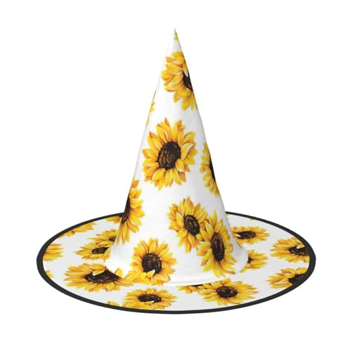 Longzehao Sonnenblumen-Druck, Halloween-Kostüm, Hexenhut, Erwachsene, Cosplay, Karneval, Party, Kostümzubehör Longzehao Sonnenblumen-Druck, Halloween-Kostüm, Hexenhut, Erwachsene, Cosplay, Karneval, Party, Kostümzubehör von Longzehao