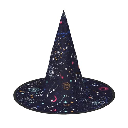 Longzehao Sternbild Karte Druck Halloween Kostüm Hexenhut Erwachsene Cosplay Karneval Party Kostüm Zubehör von Longzehao