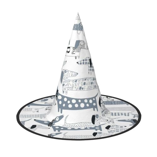 Longzehao Süßer Dackel Hund Druck Halloween Kostüm Hexenhut Erwachsene Cosplay Karneval Party Kostüm Zubehör Longzehao Süßer Dackel Hund Druck Halloween Kostüm Hexenhut Erwachsene Cosplay Karneval Party Kostüm Zubehör von Longzehao