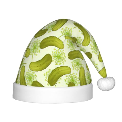 Longzehao Sushi Dill Gurken Druck Weihnachtsmüte für Kinder mit Plüschfell, Weihnachtshüte für Neujahrsfeiertage-Accessoires Longzehao Sushi Dill Gurken Druck Weihnachtsmüte für Kinder mit Plüschfell, Weihnachtshüte für Neujahrsfeiertage-Accessoires von Longzehao