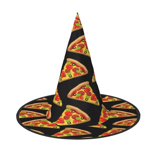 Longzehao Tasty Pizza Print Halloween Kostüm Hexenhut Erwachsene Cosplay Karneval Party Kostüm Zubehör Longzehao Tasty Pizza Print Halloween Kostüm Hexenhut Erwachsene Cosplay Karneval Party Kostüm Zubehör von Longzehao
