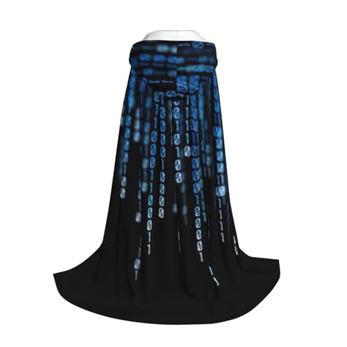 Longzehao The Blue Binary Print Kapuzenumhang für Kinder mit Halloween Weihnachten Cosplay Kapuzenumhang Kostüm von Longzehao