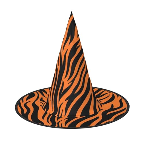 Longzehao Tiger Streifen Orange Muster Druck Halloween Kostüm Hexenhut Erwachsene Cosplay Karneval Party Kostüm Zubehör Longzehao Tiger Streifen Orange Muster Druck Halloween Kostüm Hexenhut Erwachsene Cosplay Karneval Party Kostüm Zubehör von Longzehao