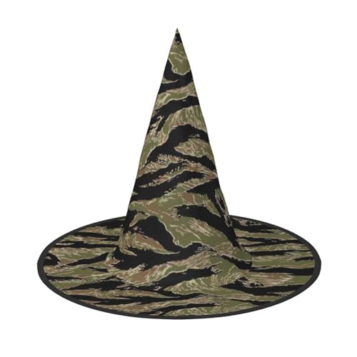 Longzehao Tiger Stripe Camo Print Halloween Kostüm Hexenhut Erwachsene Cosplay Karneval Party Kostüm Zubehör von Longzehao
