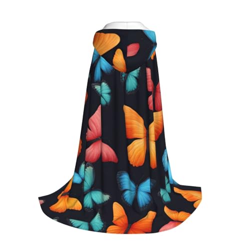 Longzehao Umhang mit buntem Schmetterlings-Aufdruck, für Kinder mit Kapuze, Halloween, Weihnachten, Cosplay-Kostüm Longzehao Umhang mit buntem Schmetterlings-Aufdruck, für Kinder mit Kapuze, Halloween, Weihnachten, Cosplay-Kostüm von Longzehao
