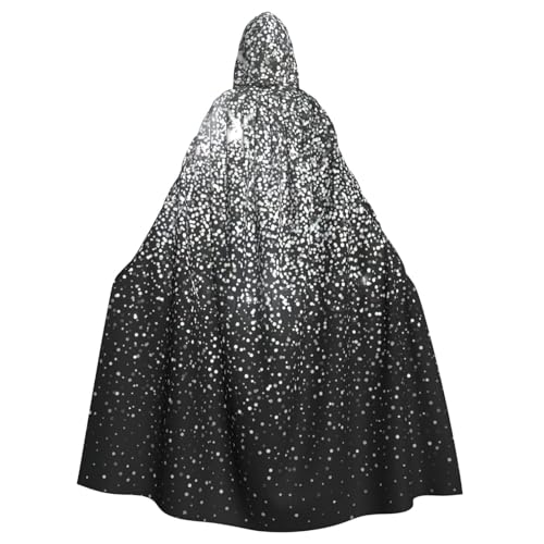 Longzehao Uni-Bademantel, Umhang für Erwachsene, glänzend, silberfarben, Glitzer-Druck, Kapuzenumhang für Cosplay, Halloween, Karneval, Kostüme Longzehao Uni-Bademantel, Umhang für Erwachsene, glänzend, silberfarben, Glitzer-Druck, Kapuzenumhang für Cosplay, Halloween, Karneval, Kostüme von Longzehao
