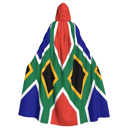 Longzehao Uni Kleidung Umhänge Erwachsene Südafrikanische Flagge Druck Mantel mit Kapuze für Cosplay Halloween Karneval Kostüme von Longzehao