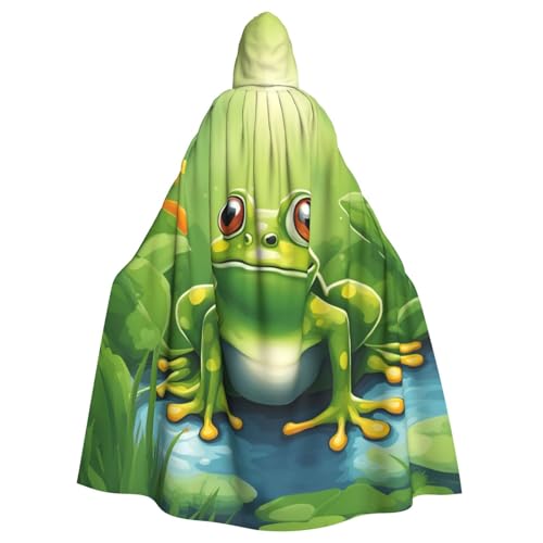 Longzehao Uni Roben Capes Erwachsene Cartoon Frosch 1 Druck Kapuzenumhang für Cosplay Halloween Karneval Kostüme von Longzehao