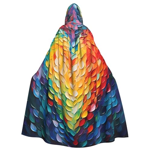 Longzehao Uni Roben Umhänge Erwachsene Bunte Herz Print Kapuze Mantel für Cosplay Halloween Karneval Kostüme von Longzehao