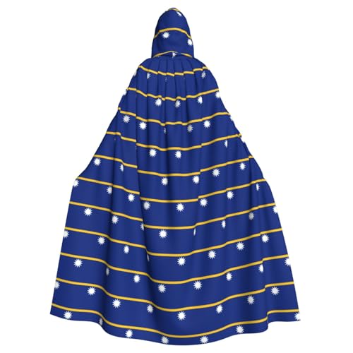 Longzehao Uni Roben Umhänge Erwachsene Flagge von Nauru Print Kapuze Mantel für Cosplay Halloween Karneval Kostüme von Longzehao