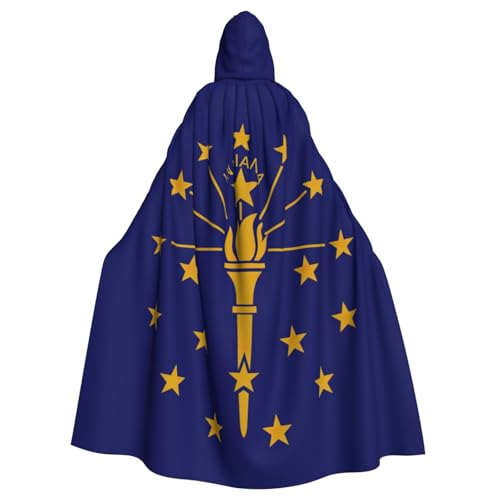 Longzehao Unisex Bademäntel, Umhang für Erwachsene, Indiana-Staatsflagge, Druck, Kapuzenumhang für Cosplay, Halloween, Karneval, Kostüme Longzehao Unisex Bademäntel, Umhang für Erwachsene, Indiana-Staatsflagge, Druck, Kapuzenumhang für Cosplay, Halloween, Karneval, Kostüme von Longzehao