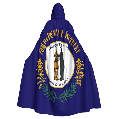 Longzehao Unisex Bademäntel, Umhang für Erwachsene, Kentucky State Flagge, Druck, Kapuzenumhang für Cosplay, Halloween, Karneval, Kostüme von Longzehao