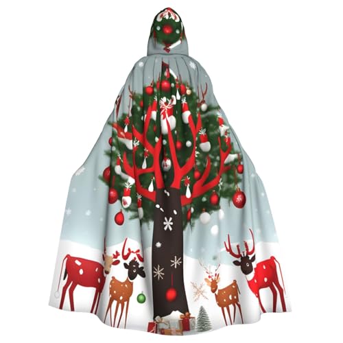 Longzehao Unisex Bademäntel, Umhang für Erwachsene, Kuh, Hirsch, Bäume, Weihnachtsdruck, Kapuzenumhang für Cosplay, Halloween, Karneval, Kostüme Longzehao Unisex Bademäntel, Umhang für Erwachsene, Kuh, Hirsch, Bäume, Weihnachtsdruck, Kapuzenumhang für Cosplay, Halloween, Karneval, Kostüme von Longzehao