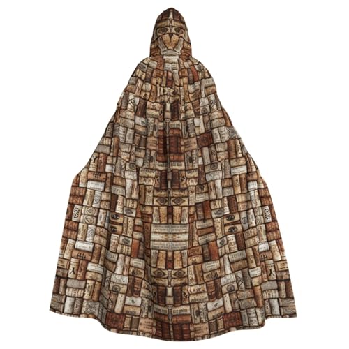 Longzehao Unisex Bademäntel, Umhang für Erwachsene, Weinkorkdruck, Kapuzenumhang für Cosplay, Halloween, Karneval, Kostüme von Longzehao