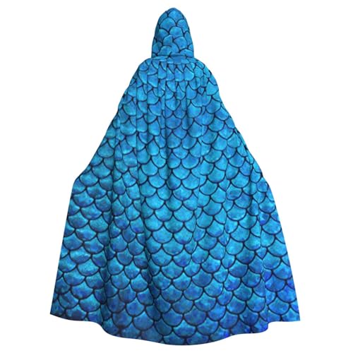 Longzehao Unisex Bademäntel, Umhang für Erwachsene, blauer Fischschuppen-Druck, Kapuzenumhang für Cosplay, Halloween, Karneval, Kostüme Longzehao Unisex Bademäntel, Umhang für Erwachsene, blauer Fischschuppen-Druck, Kapuzenumhang für Cosplay, Halloween, Karneval, Kostüme von Longzehao