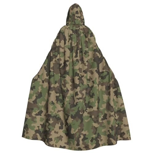 Longzehao Unisex Bademäntel, Umhang für Erwachsene, grüner Camouflage-Druck, Kapuzenumhang für Cosplay, Halloween, Karneval, Kostüme Longzehao Unisex Bademäntel, Umhang für Erwachsene, grüner Camouflage-Druck, Kapuzenumhang für Cosplay, Halloween, Karneval, Kostüme von Longzehao