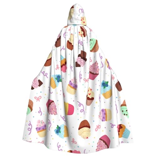 Longzehao Unisex Bademäntel, Umhang für Erwachsene, köstliche Cupcakes Druck, Kapuzenumhang für Cosplay, Halloween, Karneval, Kostüme Longzehao Unisex Bademäntel, Umhang für Erwachsene, köstliche Cupcakes Druck, Kapuzenumhang für Cosplay, Halloween, Karneval, Kostüme von Longzehao