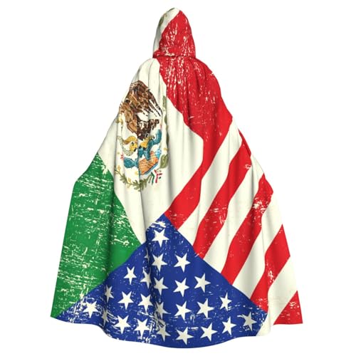 Longzehao Unisex Bademäntel, Umhang für Erwachsene, mexikanische Flagge, Druck, Kapuzenumhang für Cosplay, Halloween, Karneval, Kostüme von Longzehao