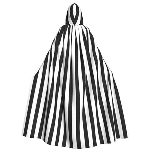 Longzehao Unisex Bademäntel, Umhang für Erwachsene, schwarz-weiß, gestreift, Kapuzenumhang für Cosplay, Halloween, Karneval, Kostüme Longzehao Unisex Bademäntel, Umhang für Erwachsene, schwarz-weiß, gestreift, Kapuzenumhang für Cosplay, Halloween, Karneval, Kostüme von Longzehao