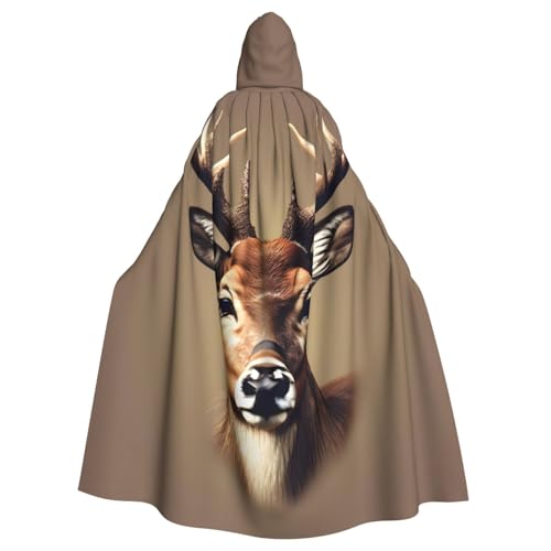 Longzehao Unisex Bademäntel, Umhang mit Hirschkopf, bedruckt, Kapuzenumhang für Cosplay, Halloween, Karneval, Kostüme Longzehao Unisex Bademäntel, Umhang mit Hirschkopf, bedruckt, Kapuzenumhang für Cosplay, Halloween, Karneval, Kostüme von Longzehao