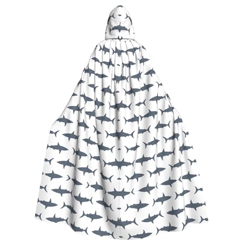 Longzehao Unisex Bademäntel, Umhang mit Kapuze für Erwachsene, Fisch- und Hai-Druck, für Cosplay, Halloween, Karneval, Kostüme Longzehao Unisex Bademäntel, Umhang mit Kapuze für Erwachsene, Fisch- und Hai-Druck, für Cosplay, Halloween, Karneval, Kostüme von Longzehao