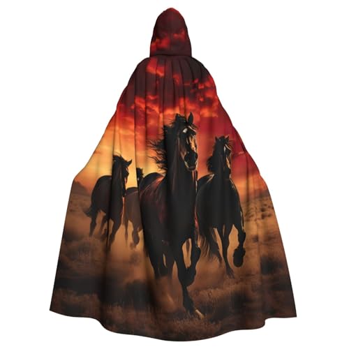 Longzehao Unisex Bademäntel, Umhang mit schwarzem Pferde-Druck, Kapuzenumhang für Cosplay, Halloween, Karneval, Kostüme Longzehao Unisex Bademäntel, Umhang mit schwarzem Pferde-Druck, Kapuzenumhang für Cosplay, Halloween, Karneval, Kostüme von Longzehao