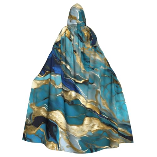 Longzehao Unisex-Bademantel, Umhang für Erwachsene, Azurit, Blaugrün und Folie, Gold, Öl-Marmor-Muster, Kapuzenumhang für Cosplay, Halloween, Karneval, Kostüme Longzehao Unisex-Bademantel, Umhang für Erwachsene, Azurit, Blaugrün und Folie, Gold, Öl-Marmor-Muster, Kapuzenumhang für Cosplay, Halloween, Karneval, Kostüme von Longzehao