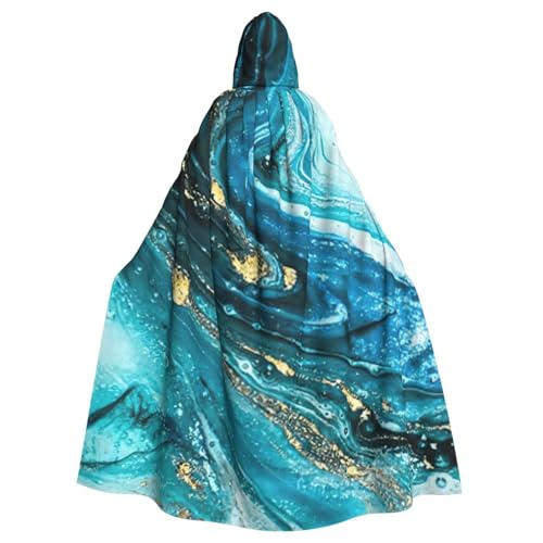 Longzehao Unisex-Bademantel, Umhang für Erwachsene, Türkis, Blau, Gold, Marmor-Druck, Kapuzenumhang für Cosplay, Halloween, Karneval, Kostüme Longzehao Unisex-Bademantel, Umhang für Erwachsene, Türkis, Blau, Gold, Marmor-Druck, Kapuzenumhang für Cosplay, Halloween, Karneval, Kostüme von Longzehao