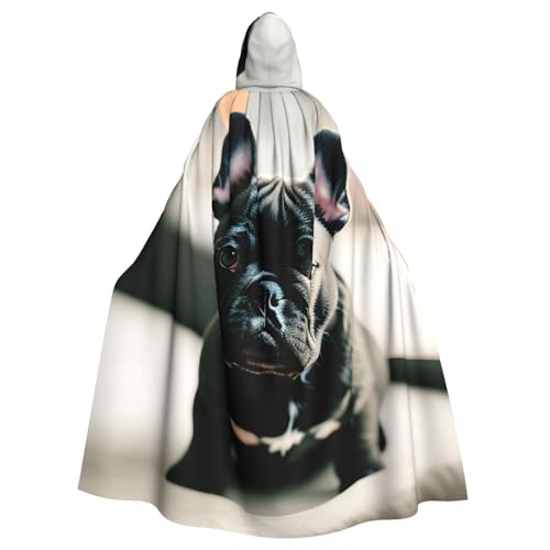 Longzehao Unisex-Bademantel, Umhang für Erwachsene, bezaubernder französischer Bulldoggen-Druck, Kapuzenumhang für Cosplay, Halloween, Karneval, Kostüme Longzehao Unisex-Bademantel, Umhang für Erwachsene, bezaubernder französischer Bulldoggen-Druck, Kapuzenumhang für Cosplay, Halloween, Karneval, Kostüme von Longzehao