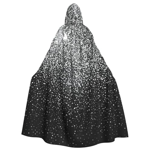Longzehao Unisex-Bademantel, Umhang für Erwachsene, glänzend, silberfarben, Glitzer-Druck, Kapuzenumhang für Cosplay, Halloween, Karneval, Kostüme Longzehao Unisex-Bademantel, Umhang für Erwachsene, glänzend, silberfarben, Glitzer-Druck, Kapuzenumhang für Cosplay, Halloween, Karneval, Kostüme von Longzehao
