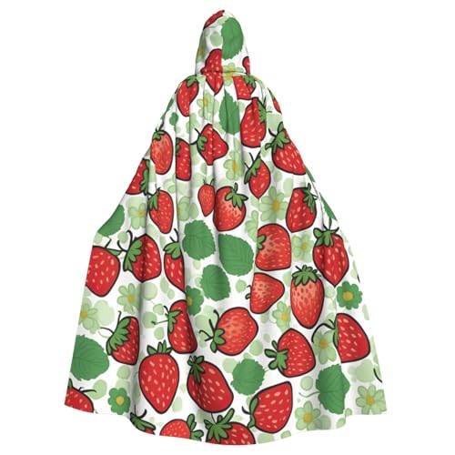 Longzehao Unisex-Bademantel, Umhang mit Erdbeermuster, Kapuzenumhang für Cosplay, Halloween, Karneval, Kostüme Longzehao Unisex-Bademantel, Umhang mit Erdbeermuster, Kapuzenumhang für Cosplay, Halloween, Karneval, Kostüme von Longzehao