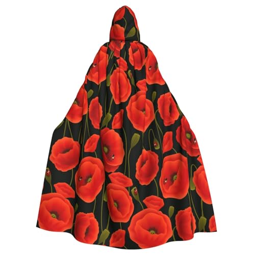 Longzehao Unisex-Bademantel, Umhang mit Mohnblumen-Druck, Kapuzenumhang für Cosplay, Halloween, Karneval, Kostüme Longzehao Unisex-Bademantel, Umhang mit Mohnblumen-Druck, Kapuzenumhang für Cosplay, Halloween, Karneval, Kostüme von Longzehao