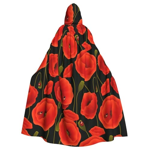 Longzehao Unisex-Bademantel, Umhang mit Mohnblumen-Druck, Kapuzenumhang für Cosplay, Halloween, Karneval, Kostüme Longzehao Unisex-Bademantel, Umhang mit Mohnblumen-Druck, Kapuzenumhang für Cosplay, Halloween, Karneval, Kostüme von Longzehao