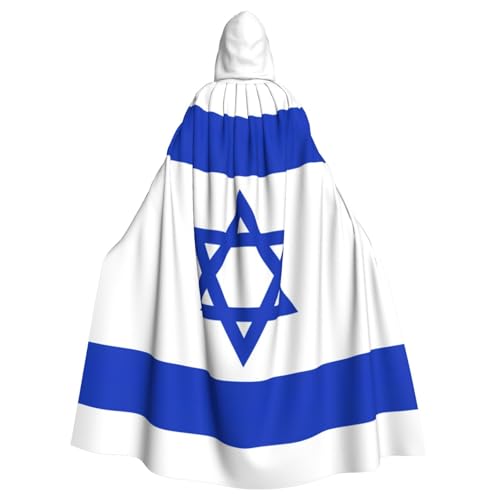 Longzehao Unisex-Bademantel, Umhang mit israelischer Flagge, bedruckt, Kapuzenumhang für Cosplay, Halloween, Karneval, Kostüme Longzehao Unisex-Bademantel, Umhang mit israelischer Flagge, bedruckt, Kapuzenumhang für Cosplay, Halloween, Karneval, Kostüme von Longzehao