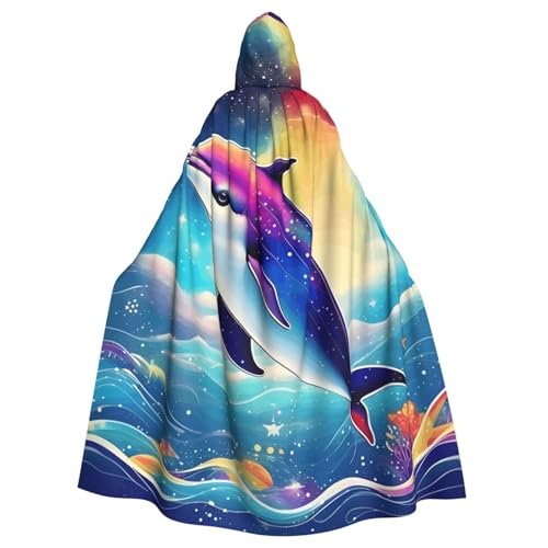 Longzehao Unisex-Bademantel für Erwachsene, bunt, Sternenhimmel, Ozean, Delfin-Druck, Kapuzenumhang für Cosplay, Halloween, Karneval, Kostüme Longzehao Unisex-Bademantel für Erwachsene, bunt, Sternenhimmel, Ozean, Delfin-Druck, Kapuzenumhang für Cosplay, Halloween, Karneval, Kostüme von Longzehao