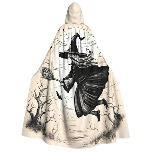 Longzehao Unisex Halloween Hexe fliegender Druck Erwachsene Kapuzenumhang Dekoration Umhang Cosplay Kostüme Halloween Hoodie Robe Longzehao Unisex Halloween Hexe fliegender Druck Erwachsene Kapuzenumhang Dekoration Umhang Cosplay Kostüme Halloween Hoodie Robe von Longzehao