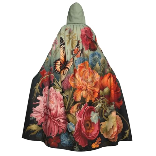Longzehao Unisex Kapuzenumhang mit Blumen und Schmetterlingen für Erwachsene, Dekoration, Cosplay-Kostüme, Halloween-Kapuzenmantel Longzehao Unisex Kapuzenumhang mit Blumen und Schmetterlingen für Erwachsene, Dekoration, Cosplay-Kostüme, Halloween-Kapuzenmantel von Longzehao
