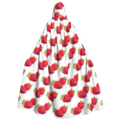 Longzehao Unisex Kapuzenumhang mit Erdbeer-Druck, Dekoration, Umhang, Cosplay-Kostüme, Halloween-Kapuzenmantel Longzehao Unisex Kapuzenumhang mit Erdbeer-Druck, Dekoration, Umhang, Cosplay-Kostüme, Halloween-Kapuzenmantel von Longzehao
