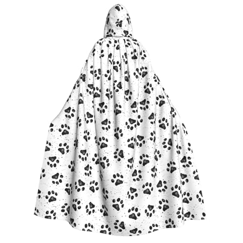Longzehao Unisex Kapuzenumhang mit Hundepfotenmuster, für Erwachsene, Dekoration, Cosplay-Kostüme, Halloween-Kapuzenmantel Longzehao Unisex Kapuzenumhang mit Hundepfotenmuster, für Erwachsene, Dekoration, Cosplay-Kostüme, Halloween-Kapuzenmantel von Longzehao